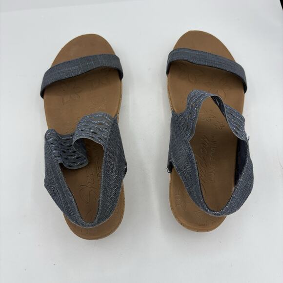 Skechers Sandals Womens Size 9 Luxe Foam Brie Most Wanted Cork Wedge Gray 119013 - Picture 6 of 10